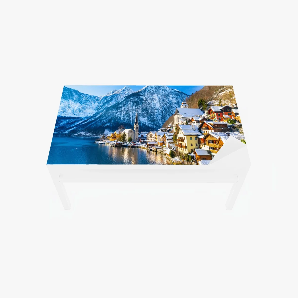 Sticker pour table et bureau village alpin pittoresque au bord du lac à Hallstatt – Wallnifity® Sticker pour table et bureau village alpin pittoresque au bord du lac à Hallstatt – Wallnifity®