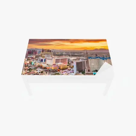 Sticker pour table et bureau coucher de soleil sur le strip de Las Vegas – Wallnifity®