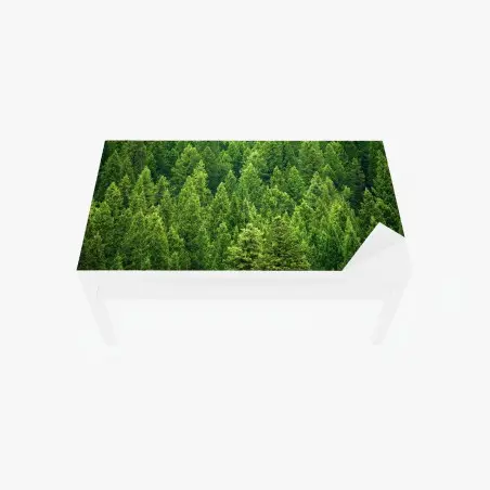 Sticker pour table et bureau forêt de pins émeraude – Wallnifity®