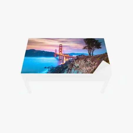 Sticker pour table et bureau coucher de soleil au Golden Gate, panorama de San Francisco – Wallnifity®
