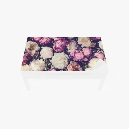 Sticker pour table et bureau composition de pivoines pastel et romantiques – Wallnifity®