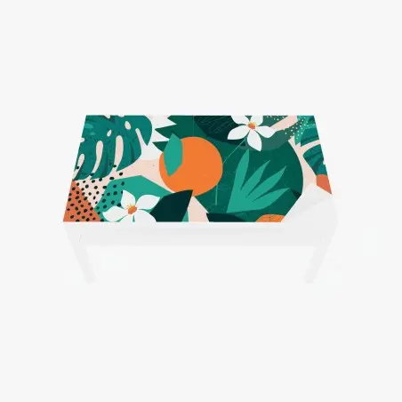 Sticker pour table et bureau composition botanique tropicale aux agrumes – Wallnifity®