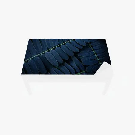 Sticker pour table et bureau feuillage bleu profond en motif artistique – Wallnifity®