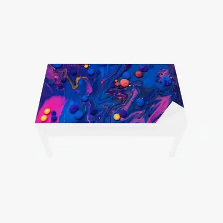 Sticker pour table et bureau vortex chromatique bleu et rose – Wallnifity®