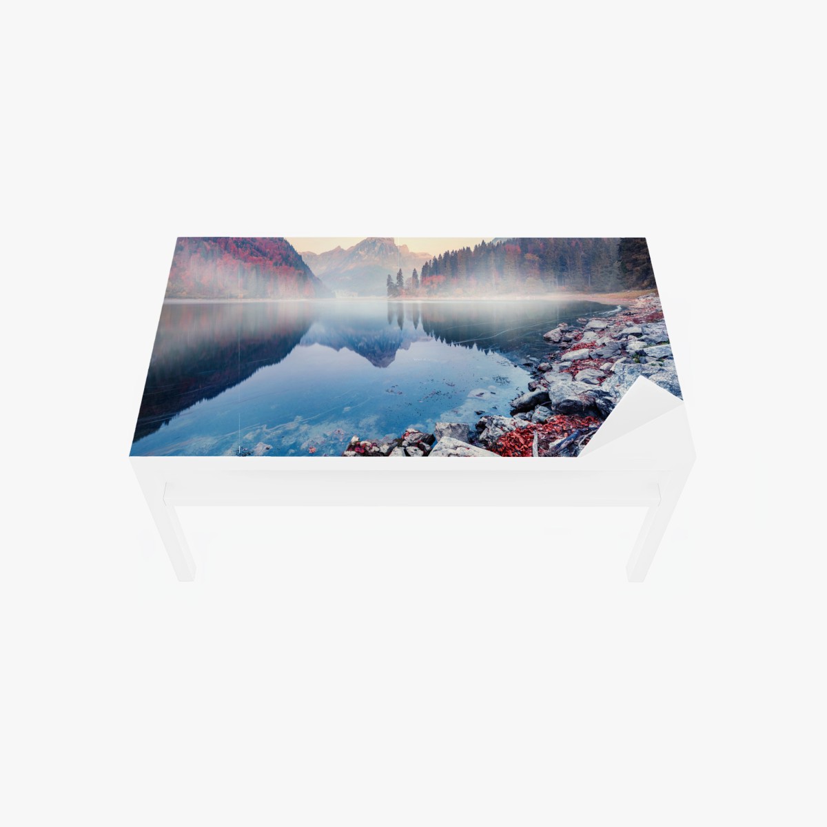 Sticker pour table et bureau brume d'automne au lac Obersee – Wallnifity®