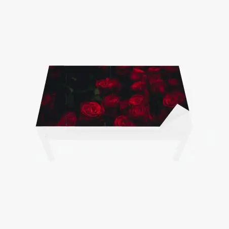 Sticker pour table et bureau roses rouges en clair-obscur – Wallnifity®
