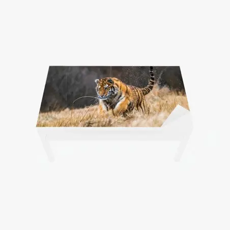 Sticker pour table et bureau tigre de Sibérie en plein élan – Wallnifity®