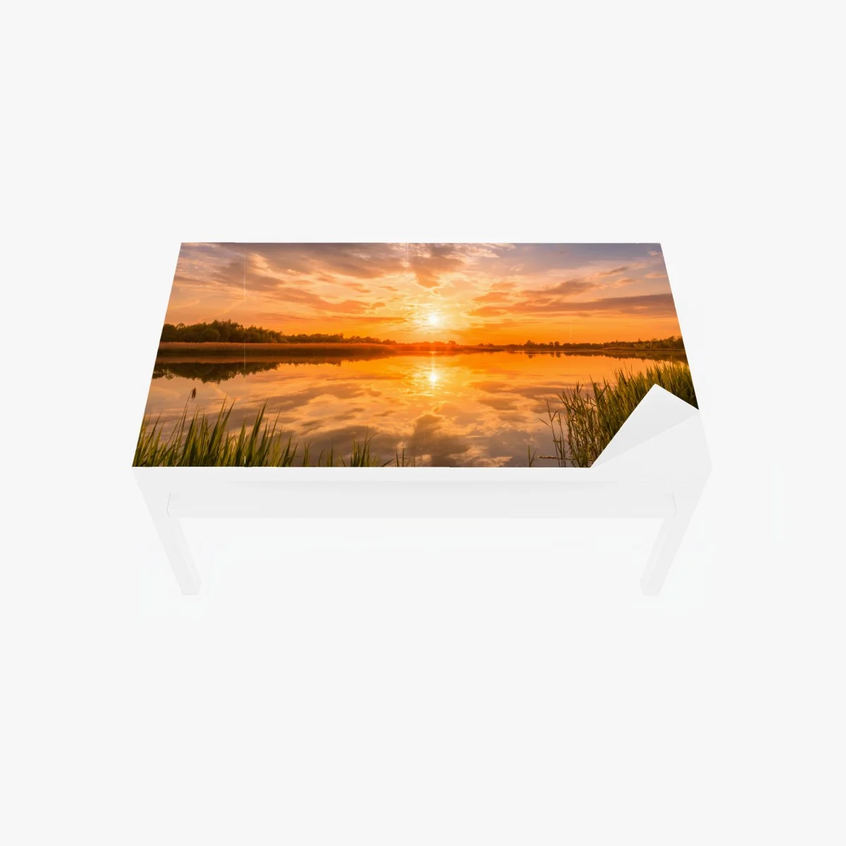 Sticker pour table et bureau coucher de soleil doré au-dessus du lac tranquille – Wallnifity® Sticker pour table et bureau coucher de soleil doré au-dessus du lac tranquille – Wallnifity®