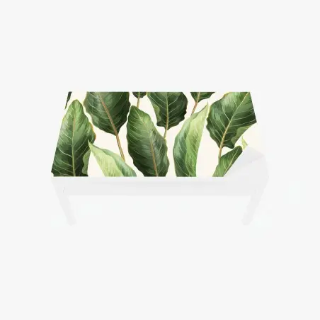 Sticker pour table et bureau motif tropical de grandes feuilles vertes – Wallnifity®