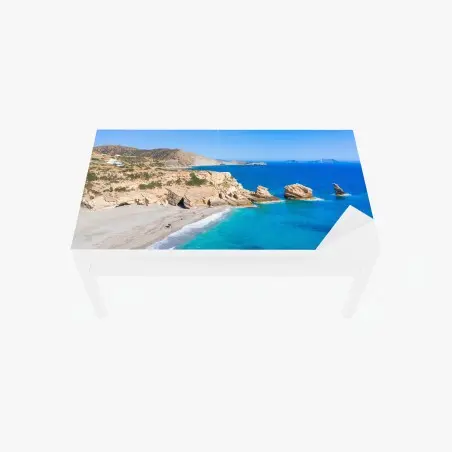 Sticker pour table et bureau falaises ensoleillées et eaux turquoise – Wallnifity®
