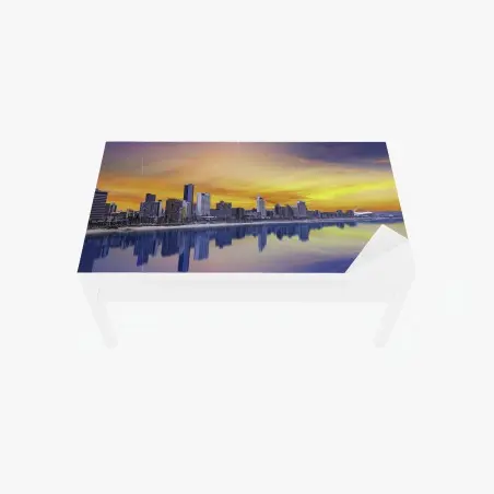 Sticker pour table et bureau paysage urbain de Durban au crépuscule – Wallnifity®