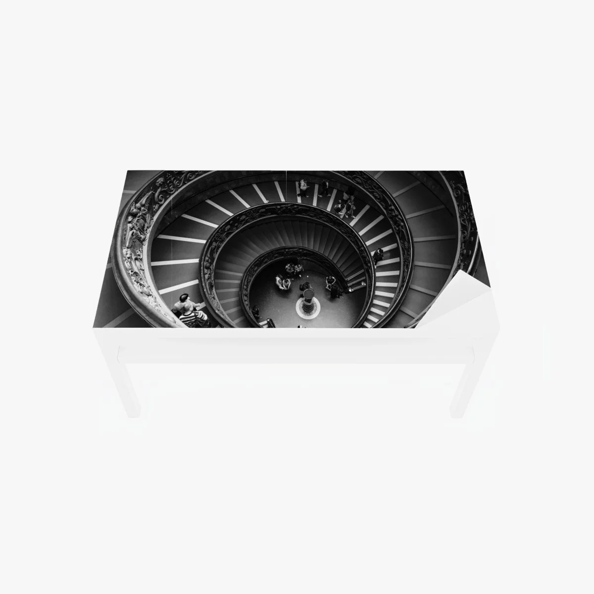 Sticker pour table et bureau spirale architecturale en noir et blanc – Wallnifity® Sticker pour table et bureau spirale architecturale en noir et blanc – Wallnifity®