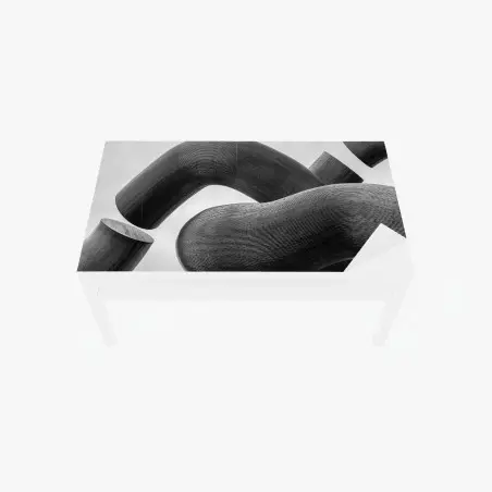 Sticker pour table et bureau ondes sculpturales en noir et blanc – Wallnifity®