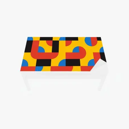 Sticker pour table et bureau motif géométrique vibrant aux formes arrondies – Wallnifity®