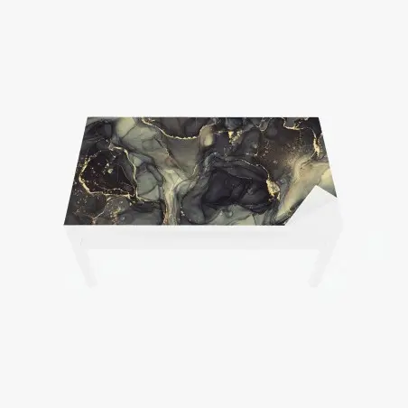 Sticker pour table et bureau marbre onirique aux veines dorées – Wallnifity®