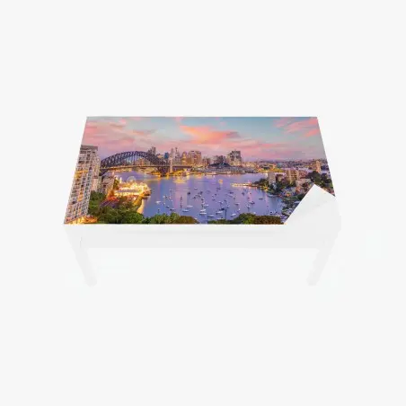 Sticker pour table et bureau coucher de soleil sur Sydney et le Harbour Bridge – Wallnifity®