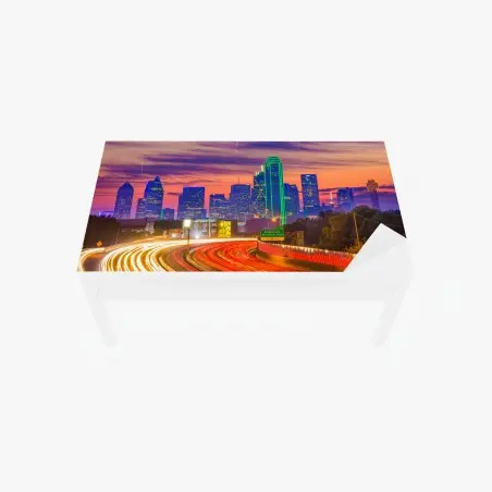 Sticker pour table et bureau ligne d'horizon de Dallas au crépuscule – Wallnifity®