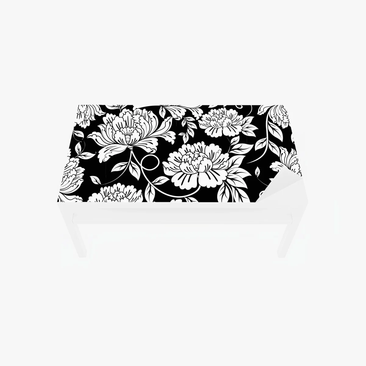 Sticker pour table et bureau motif floral noir et blanc élégant – Wallnifity® Sticker pour table et bureau motif floral noir et blanc élégant – Wallnifity®
