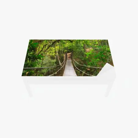 Sticker pour table et bureau passerelle suspendue au coeur de la forêt – Wallnifity®
