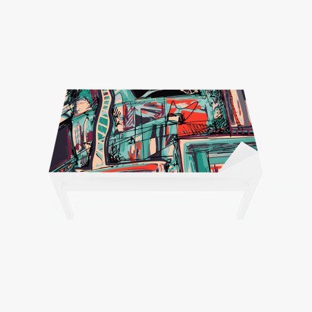 Sticker pour table et bureau composition urbaine abstraite colorée – Wallnifity®