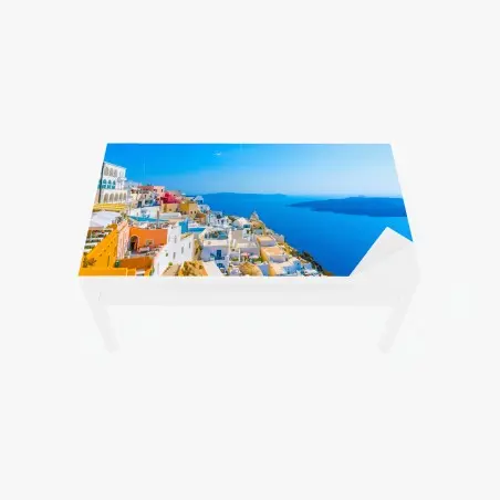 Sticker pour table et bureau vue panoramique sur la caldeira de Santorin – Wallnifity®