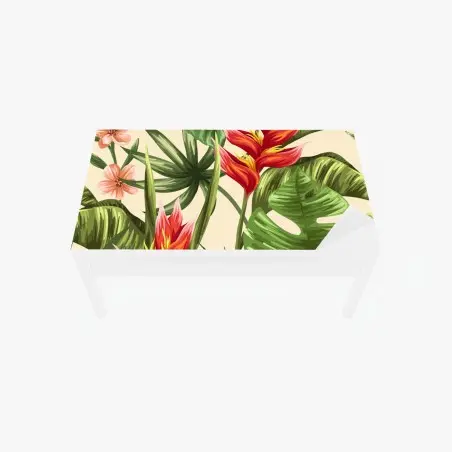 Sticker pour table et bureau motif tropical floral coloré – Wallnifity®