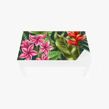 Sticker pour table et bureau paradis floral tropical en aquarelle – Wallnifity®