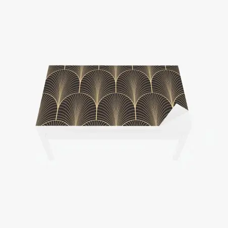 Sticker pour table et bureau motif art déco doré sur fond noir – Wallnifity®