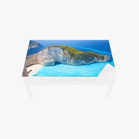 Sticker pour table et bureau panorama de Navagio, eaux turquoises de Zakynthos – Wallnifity®