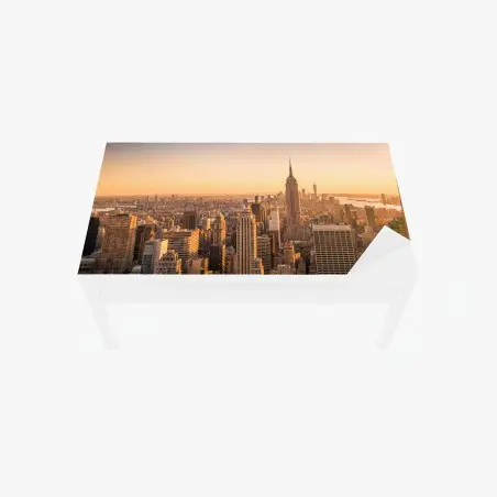 Sticker pour table et bureau panorama doré de New York au coucher du soleil – Wallnifity®