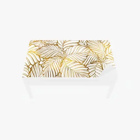 Sticker pour table et bureau motif feuilles tropicales dorées – Wallnifity®