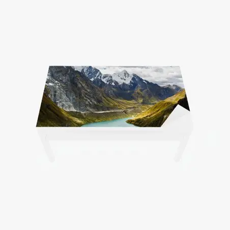 Sticker pour table et bureau panorama de lac glaciaire en montagne – Wallnifity®