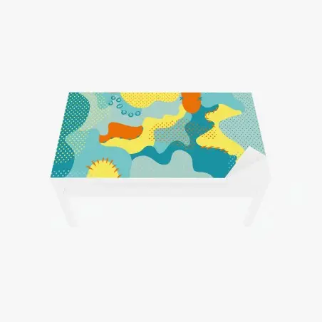 Sticker pour table et bureau composition abstraite colorée d'inspiration pop – Wallnifity®