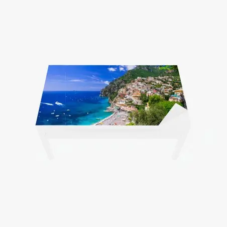 Sticker pour table et bureau vue panoramique de Positano au bord de la mer – Wallnifity®
