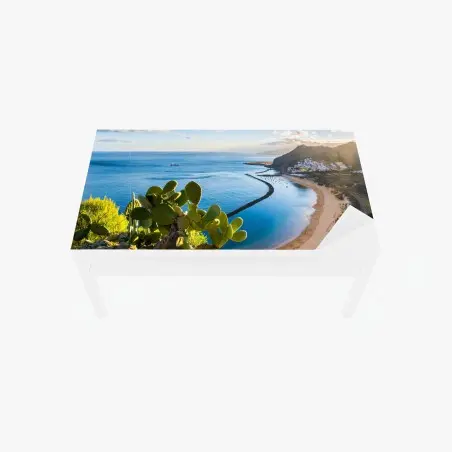 Sticker pour table et bureau panorama ensoleillé de Las Teresitas, Tenerife – Wallnifity®