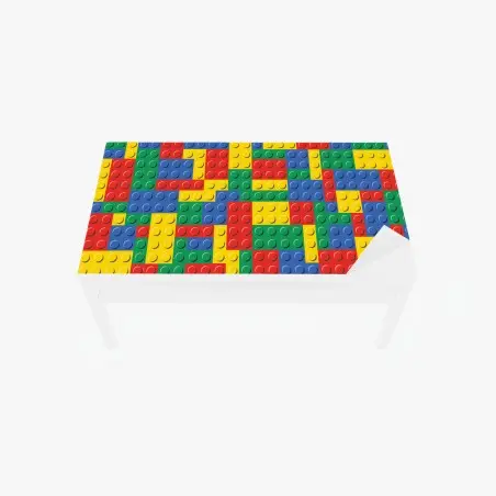 Sticker pour table et bureau motif de briques colorées pour décoration murale – Wallnifity®