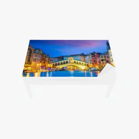 Sticker pour table et bureau crépuscule sur le pont de Rialto à Venise – Wallnifity®