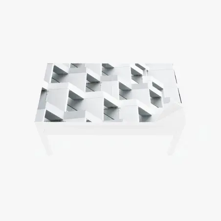 Sticker pour table et bureau façade géométrique en béton blanc – Wallnifity®