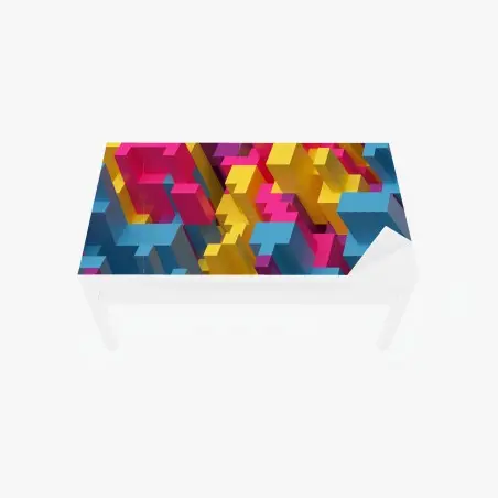 Sticker pour table et bureau motif voxel coloré abstrait – Wallnifity®