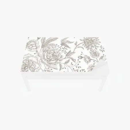 Sticker pour table et bureau fleurs vintage en lignes délicates – Wallnifity®