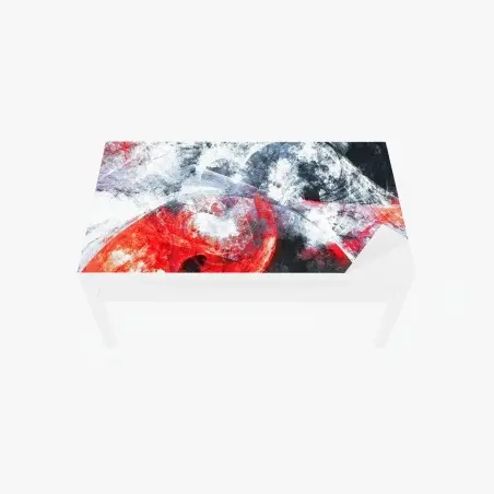 Sticker pour table et bureau vortex fractal rouge et blanc – Wallnifity®