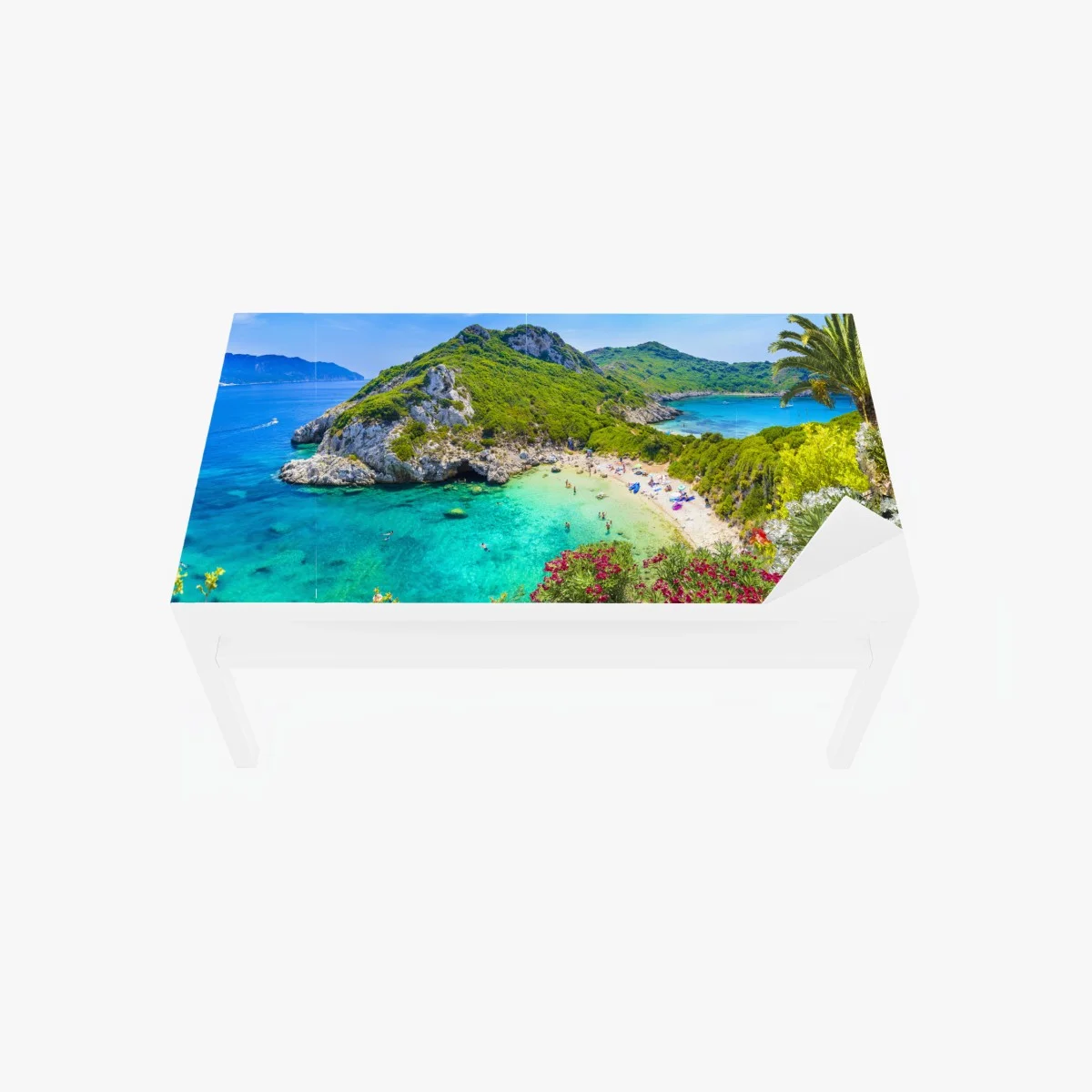 Sticker pour table et bureau vue aérienne de Porto Timoni, crique aux eaux turquoise – Wallnifity® Sticker pour table et bureau vue aérienne de Porto Timoni, crique aux eaux turquoise – Wallnifity®