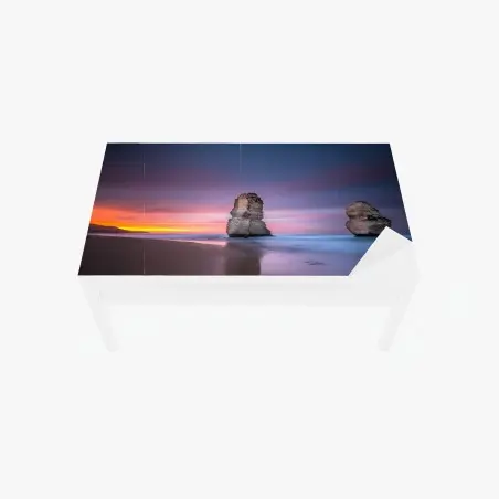 Sticker pour table et bureau paysage côtier au coucher de soleil – Wallnifity®