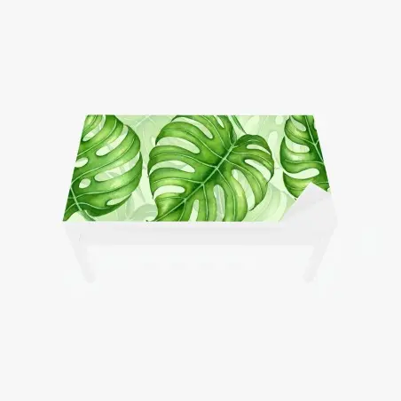 Sticker pour table et bureau motif tropical de feuilles de monstera – Wallnifity®