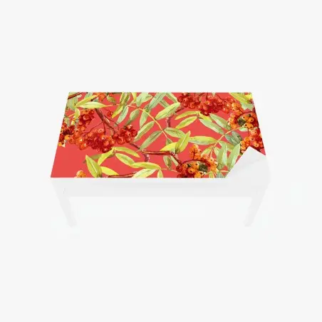 Sticker pour table et bureau motif de sorbier aux baies rouges à l'aquarelle – Wallnifity®