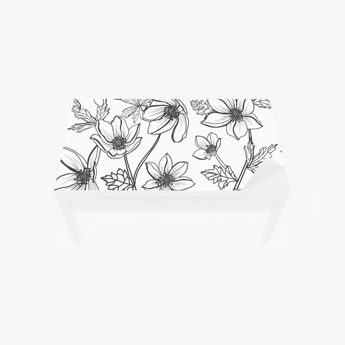 Sticker pour table et bureau motif floral délicat en noir et blanc – Wallnifity® Sticker pour table et bureau motif floral délicat en noir et blanc – Wallnifity®