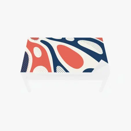 Sticker pour table et bureau composition organique corail et bleu marine – Wallnifity®