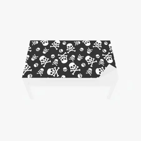 Sticker pour table et bureau motif crânes et os croisés noir et blanc – Wallnifity®