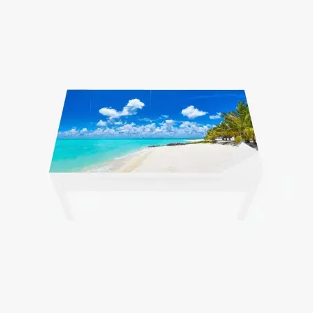 Sticker pour table et bureau panorama de plage tropicale aux Maldives – Wallnifity®