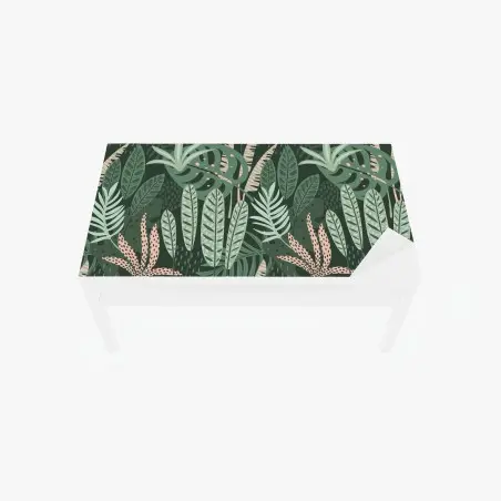 Sticker pour table et bureau jungle graphique aux feuilles vertes – Wallnifity®
